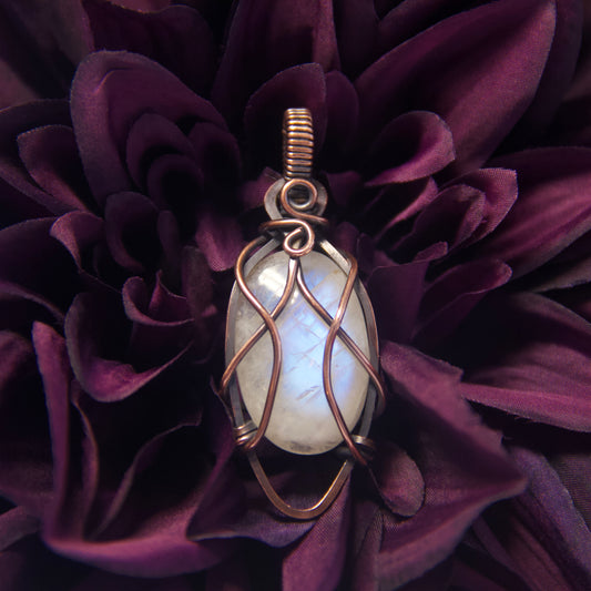 Moonstone in Elven Copper Wrap