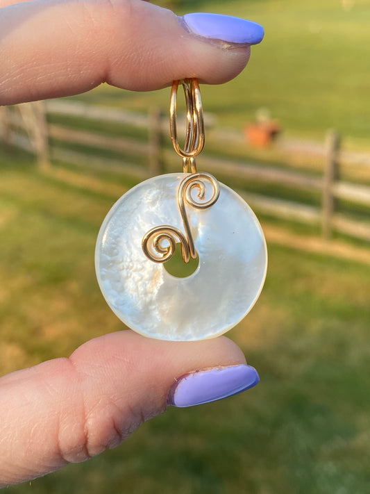 Natural Shell Donut Pendant