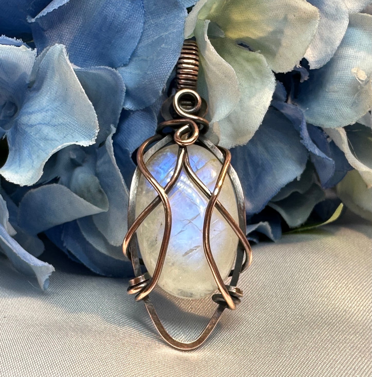 Moonstone in Elven Copper Wrap