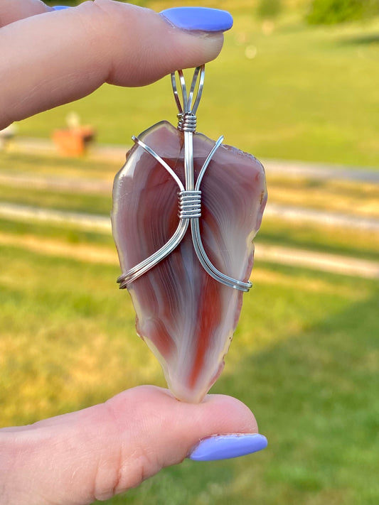 Botswana Agate Slab Pendant