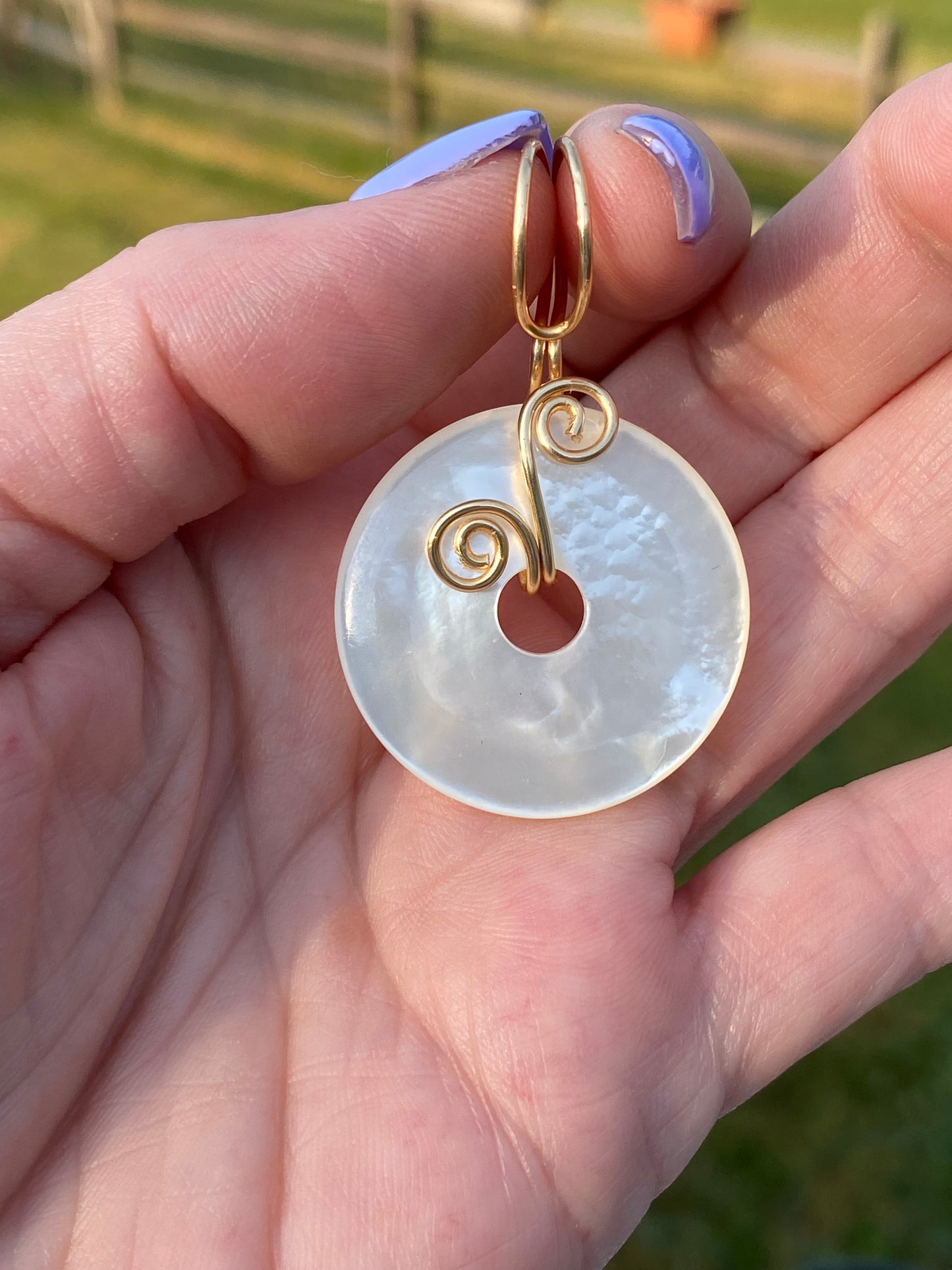 Natural Shell Donut Pendant