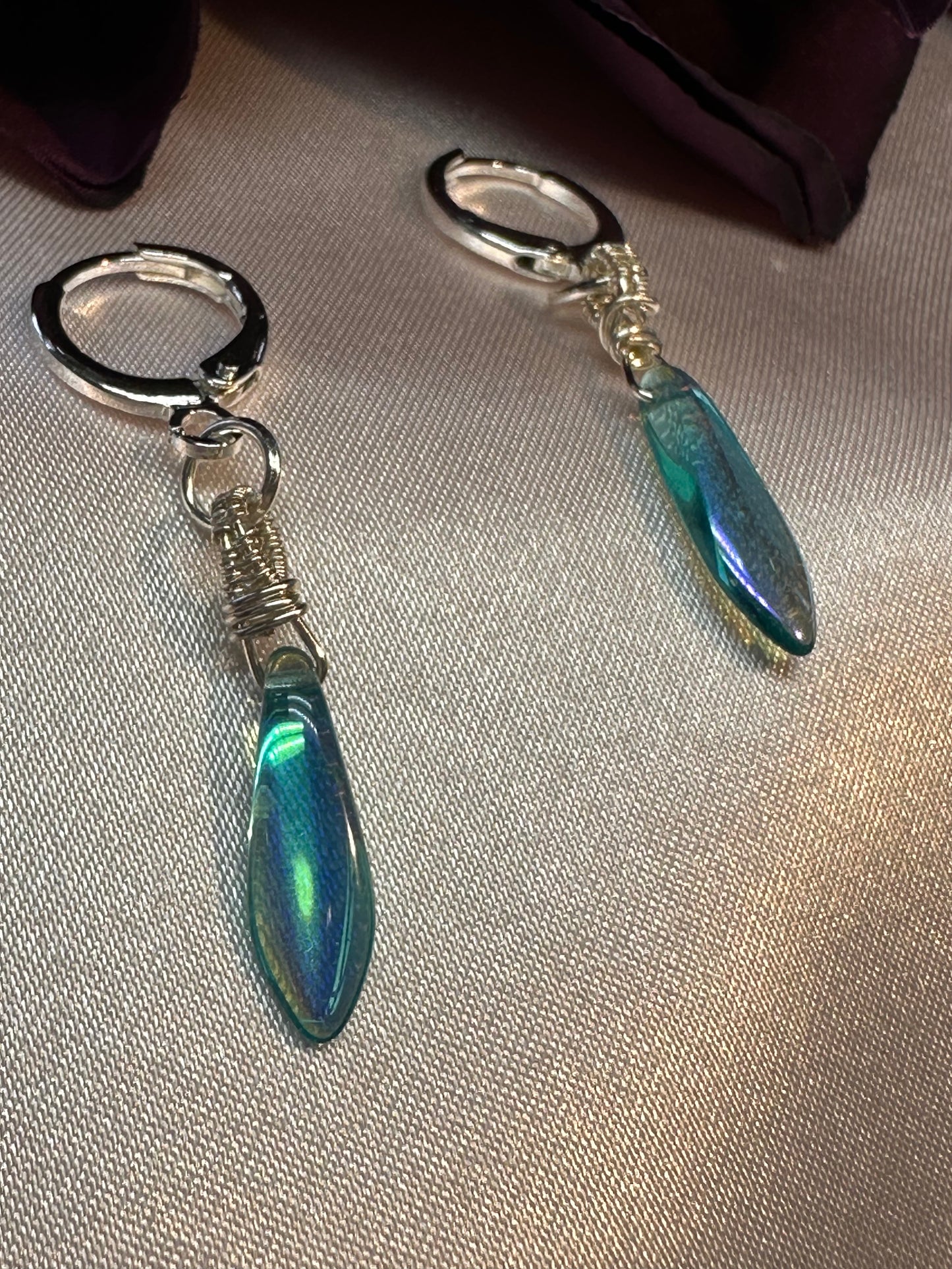 Green Czech Glass dangles