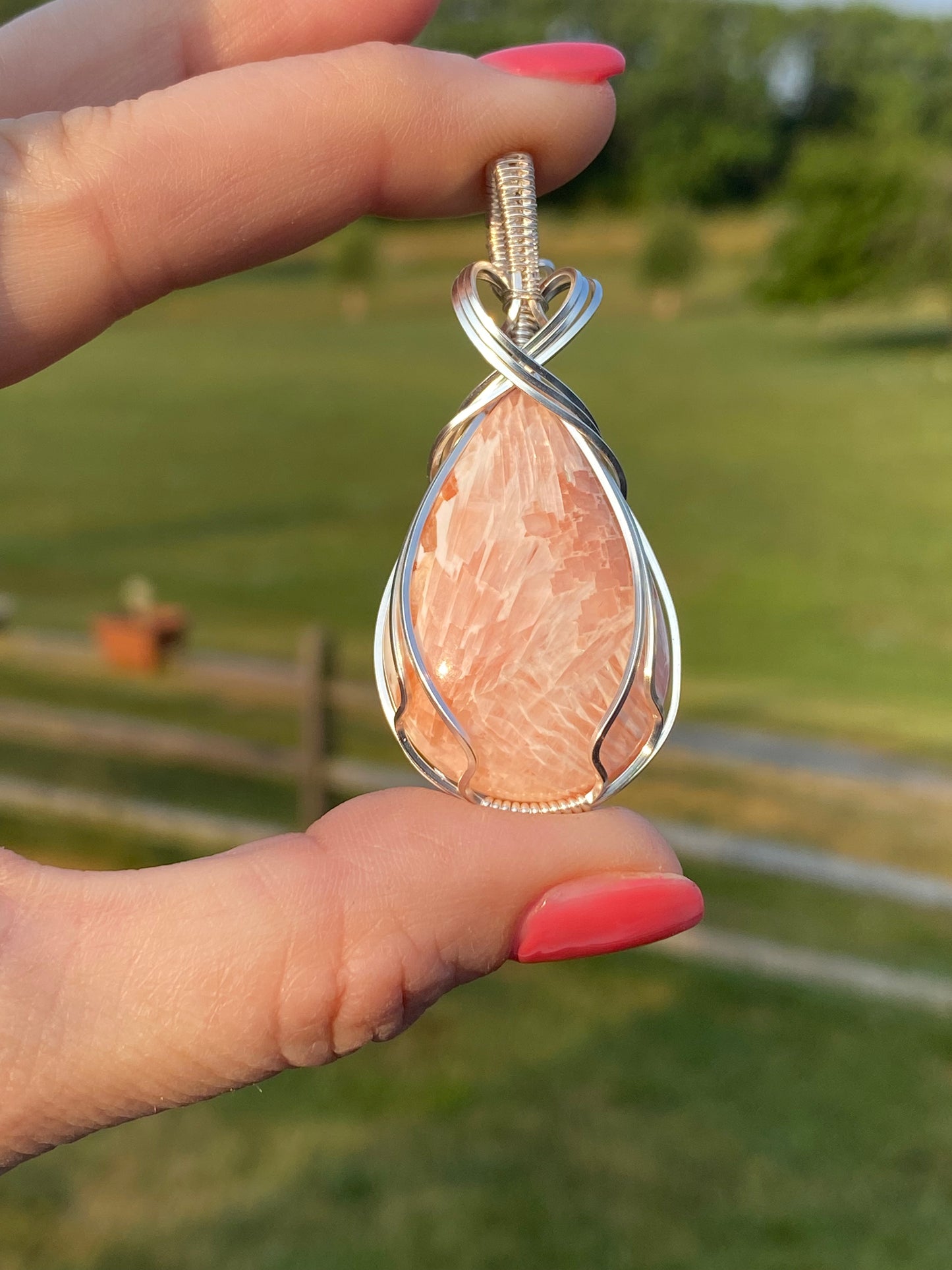 Pink Scolecite Pendant