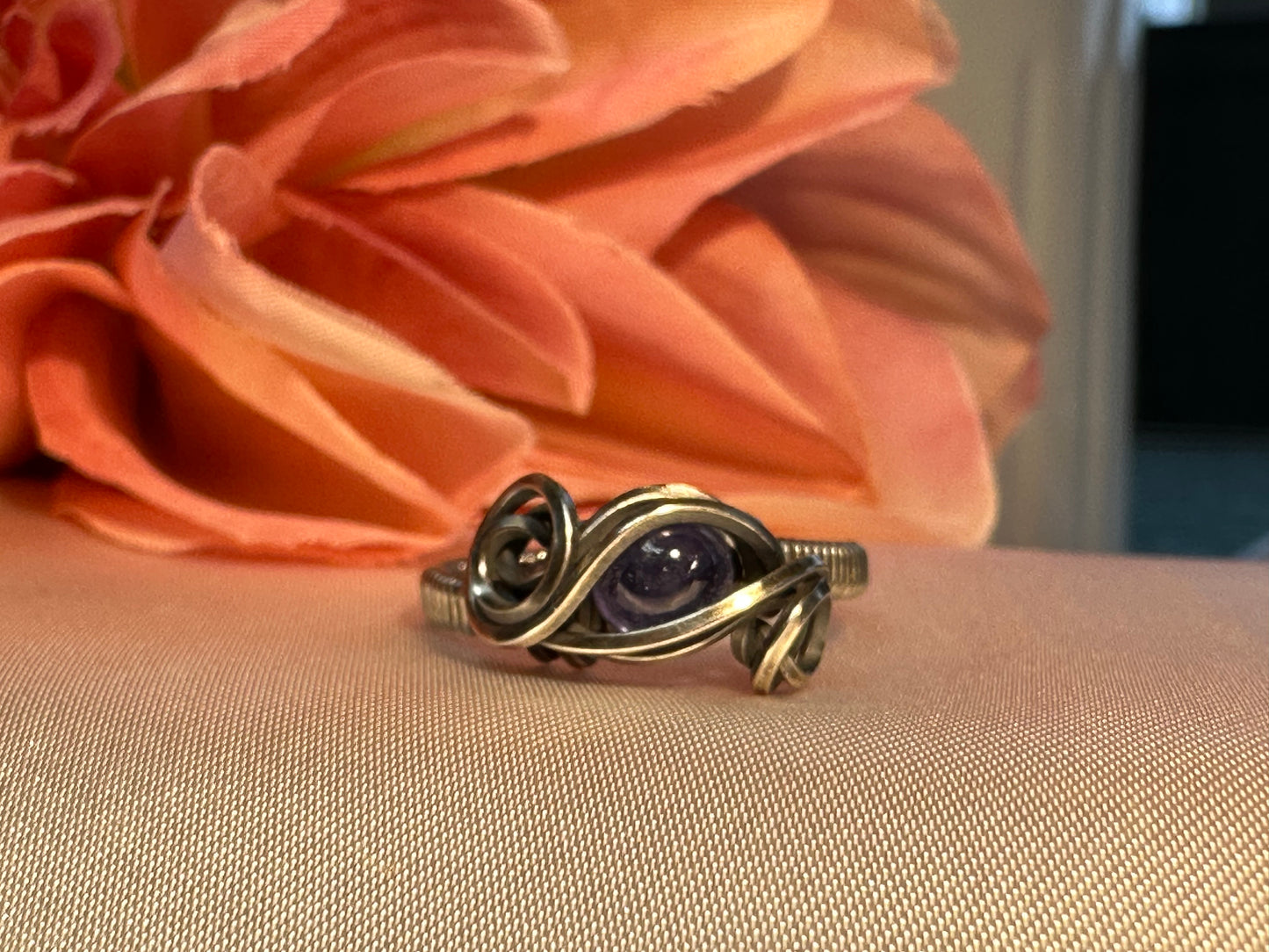 Tanzanite Elven Style Swirl Ring-size 8.5