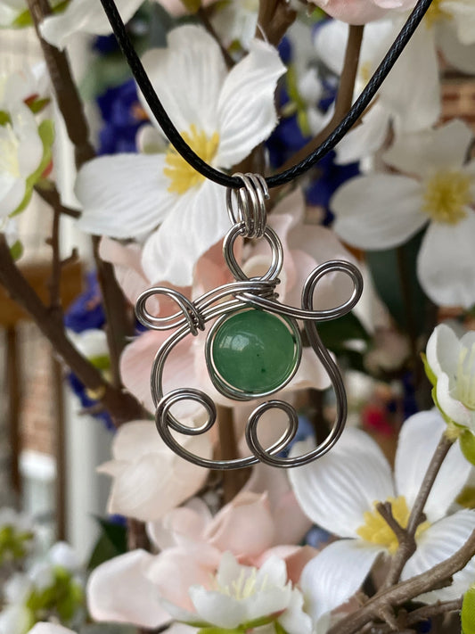 Green Aventurine Bead Freestyle Pendant