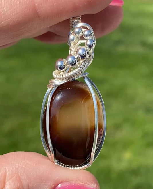 Montana Agate Pendant in Silver