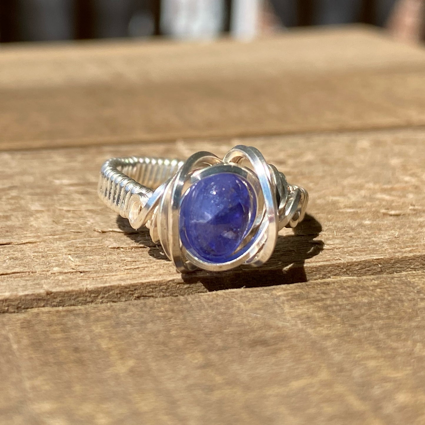 Tanzanite Wire Wrapped Ring-Size 5.5