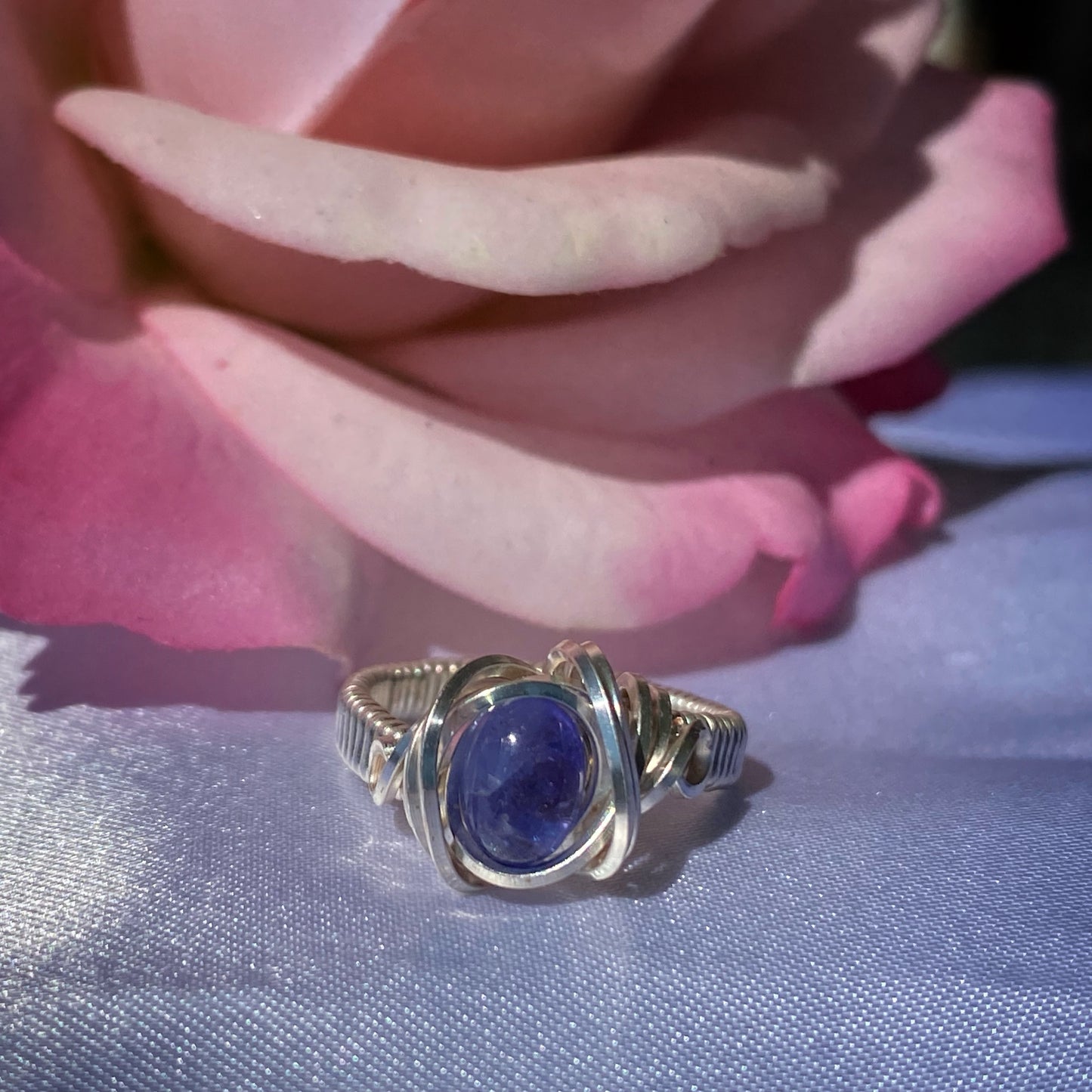 Tanzanite Wire Wrapped Ring-Size 5.5