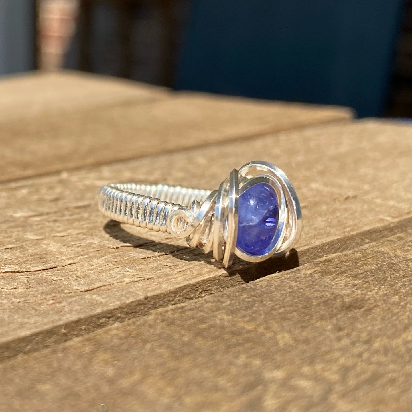 Tanzanite Wire Wrapped Ring-Size 5.5