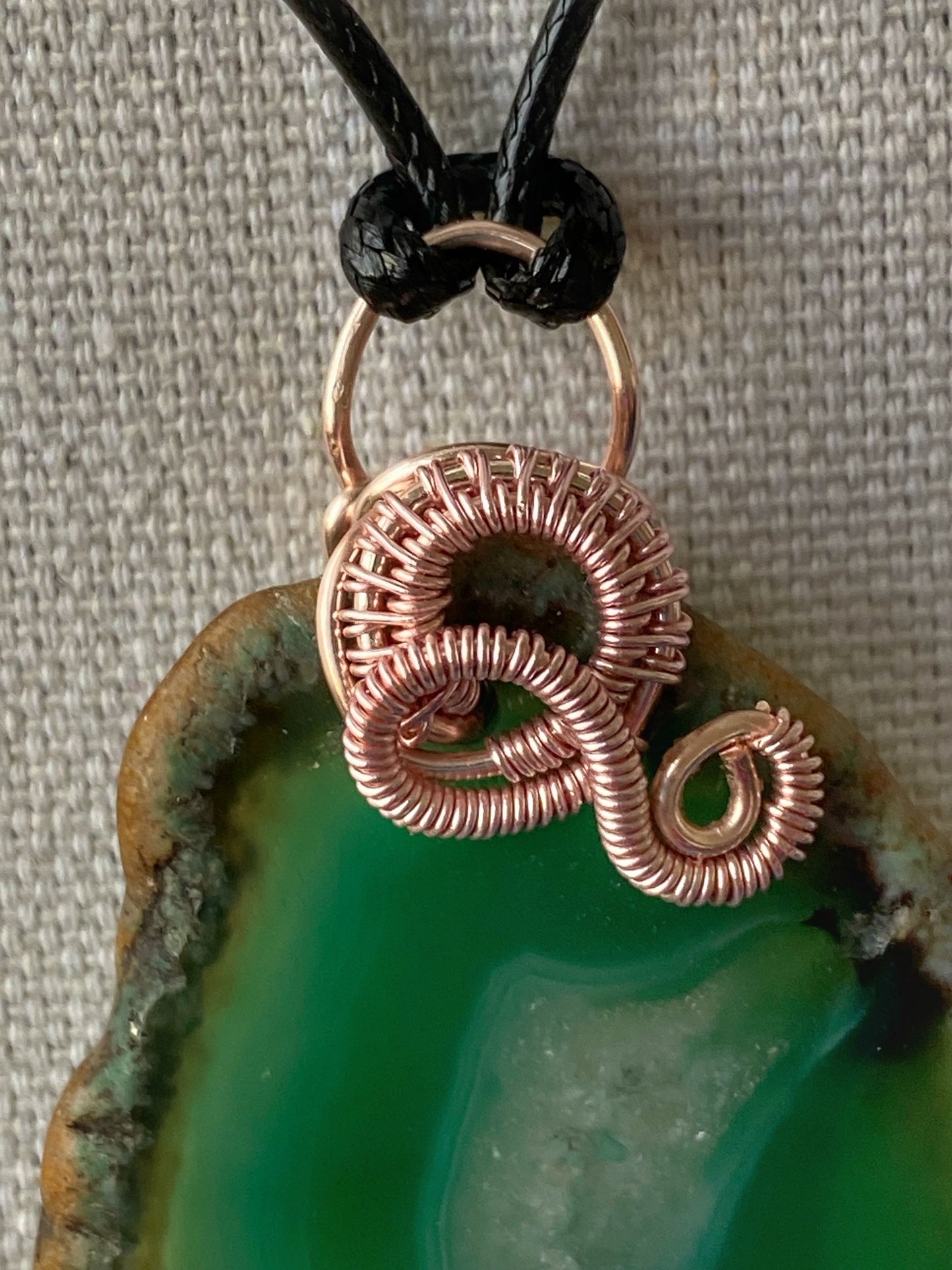 Dyed Green Agate Slab Pendant--50% OFF