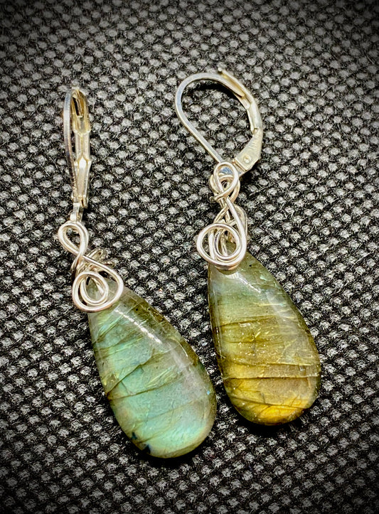 Natural Labradorite Earrings