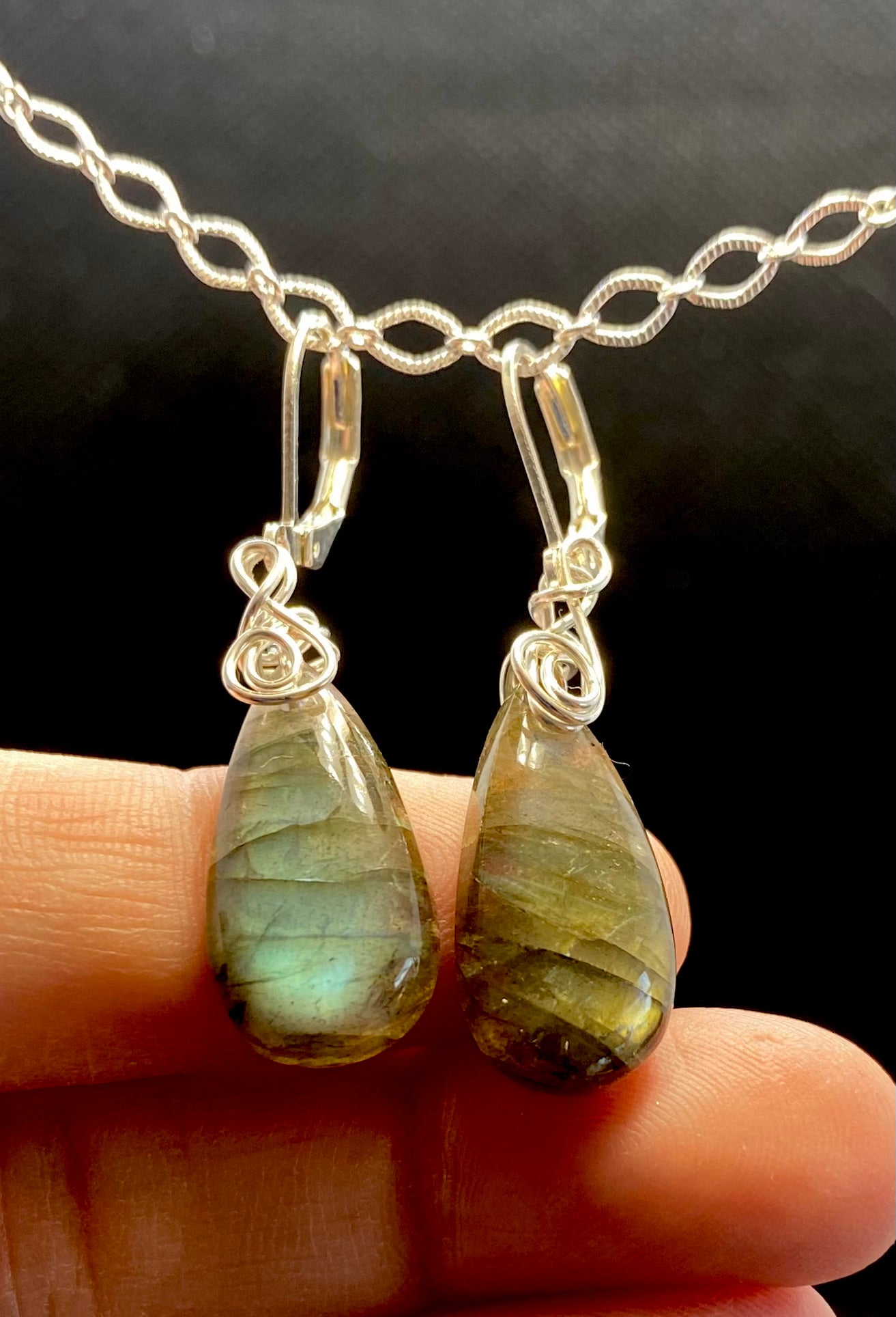 Natural Labradorite Earrings