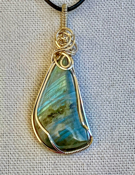 Natural Labradorite Pendant-50% OFF!