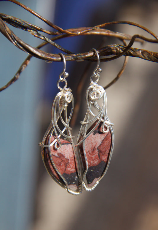 Natural Poppy Jasper Earrings